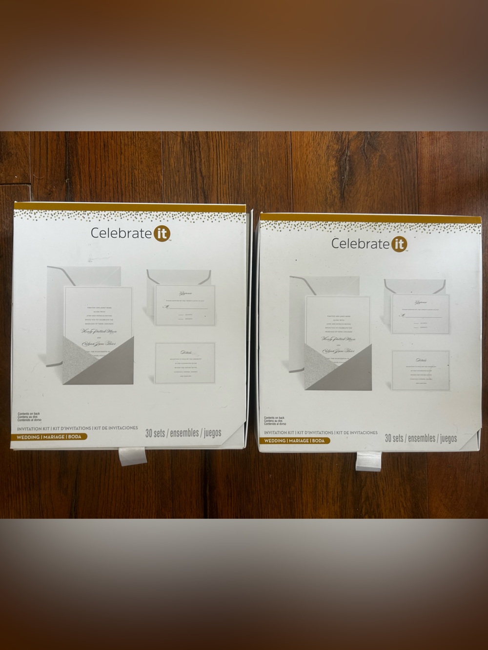 Celebrate It White & Gold Wedding Invitation Sets (2 Pack)